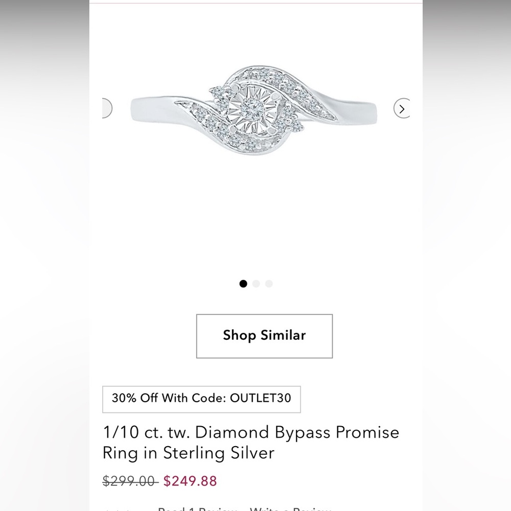 Size 7 Helzberg promise ring